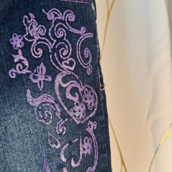 Circo Girls Jeans – Size 10 – Purple Embellished Front & Back - Picture 4 of 6